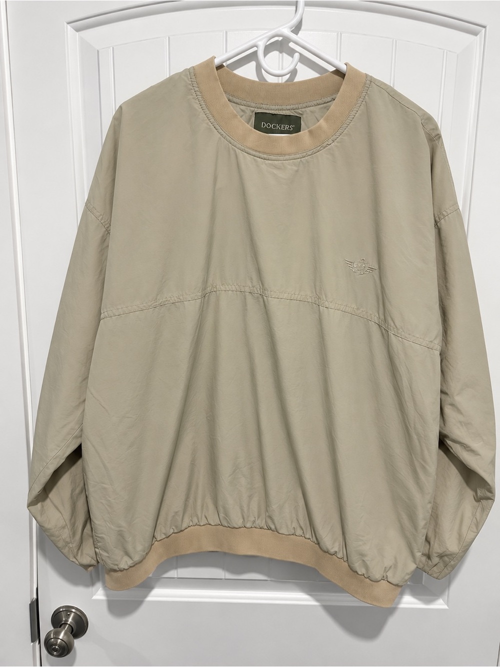 Vintage Dockers Golf Mens L Tan Nylon Pullover Windbreaker